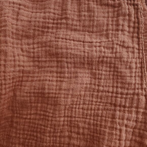 Rewash Baggy Beach Fray cotton junior Rust orange elastic waist belt Shorts L - Picture 6 of 6